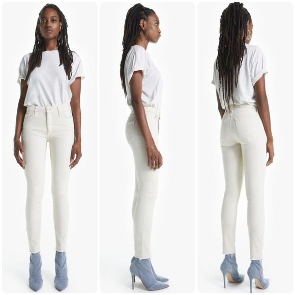 Mother The Looker Ankle Fray - Ivory